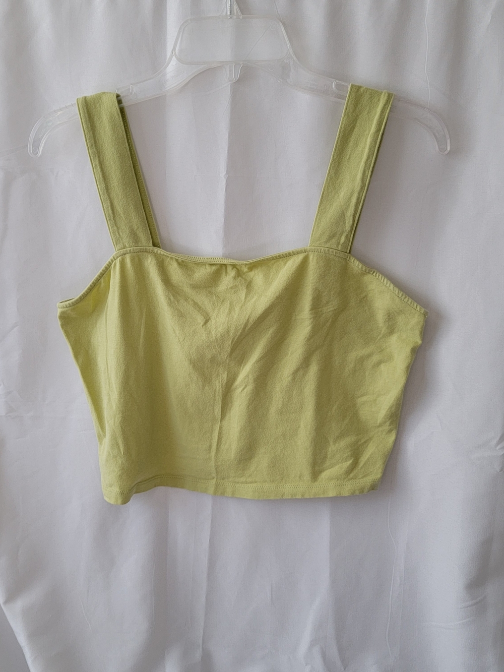 Keylime Green Square Neck Crop Tank Top